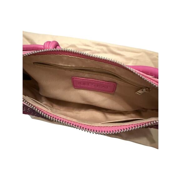Jules Kaye Becca Pink Rhinestone Crystal Shoulder Bag Purse Vegan Dustbag NWT - Picture 8 of 9